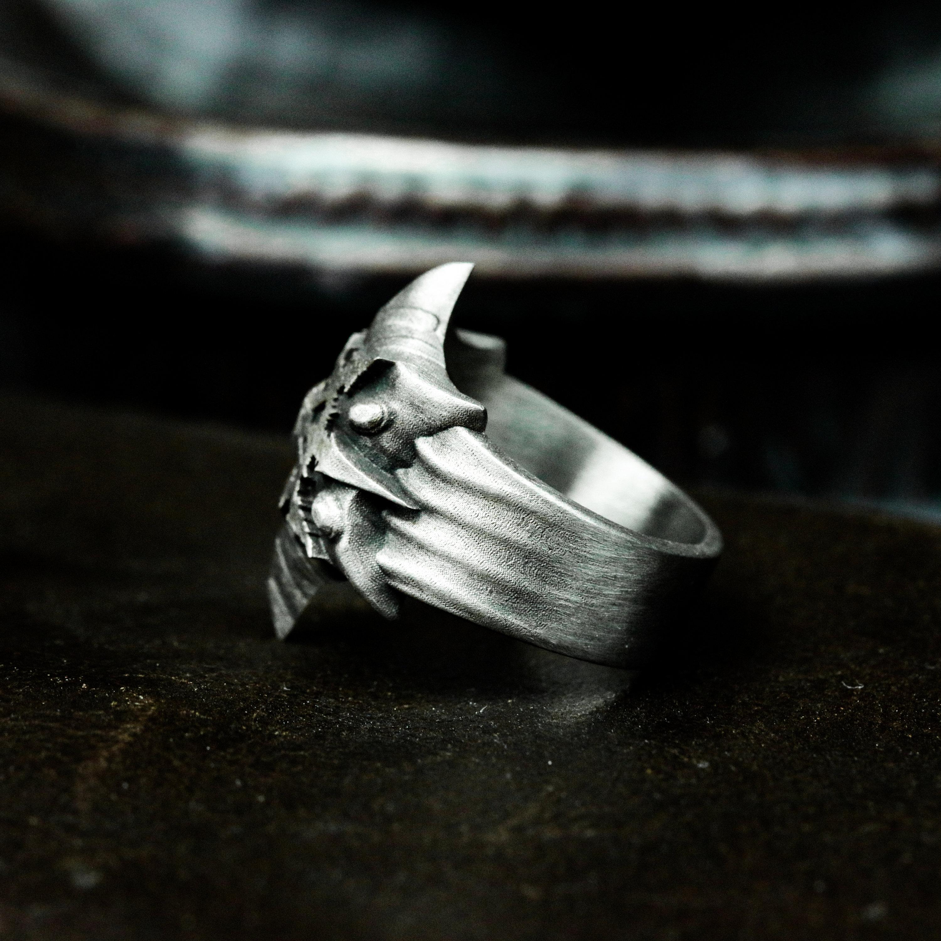Fantasy Forge Jewelry Mechanical Gear Ring - Black/Silver Stainless Steel Steampunk Band
